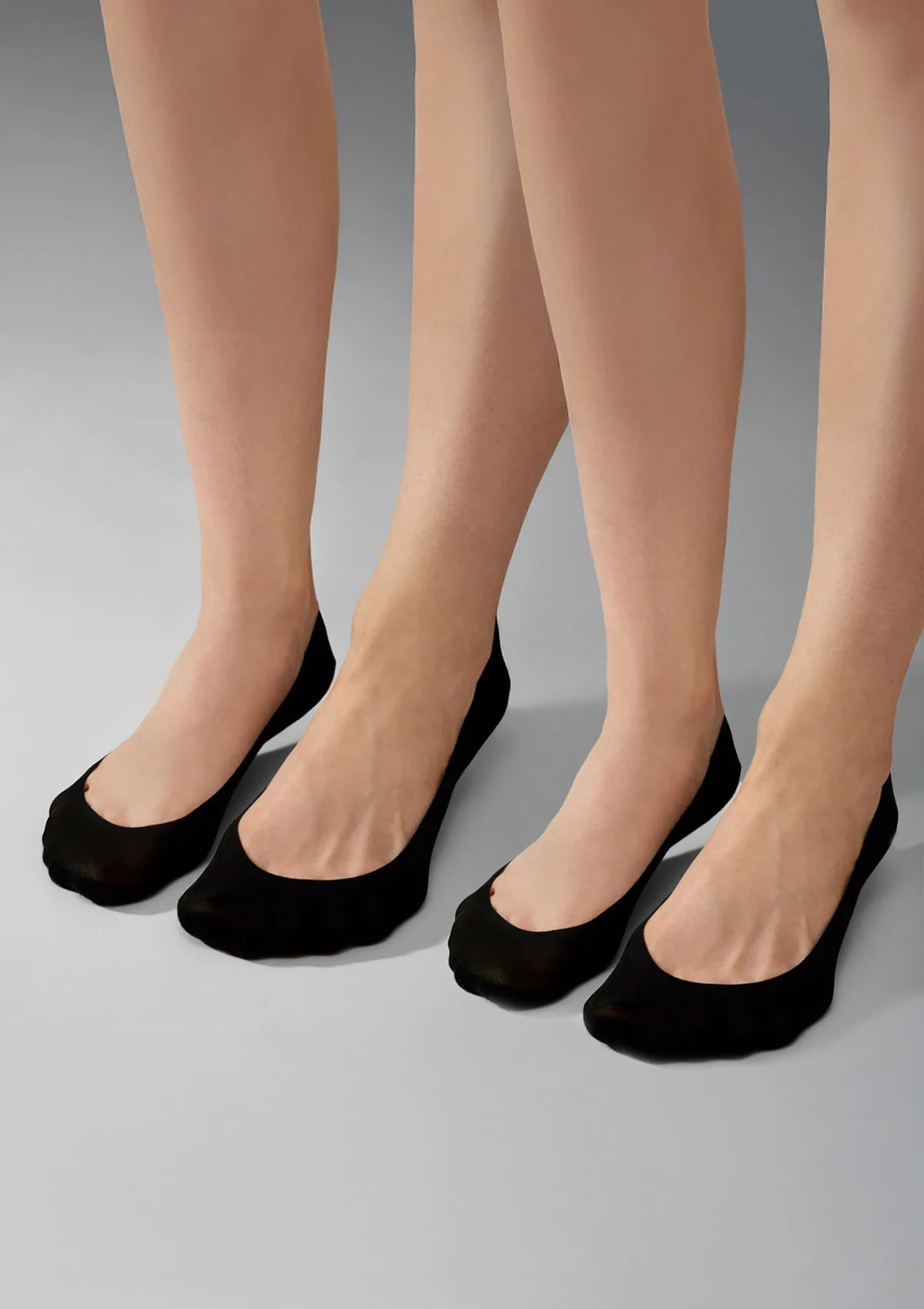 Legs 725 Laser Cut stopki niewidoczne bezszwowe z silikonem, 2 pary czarne