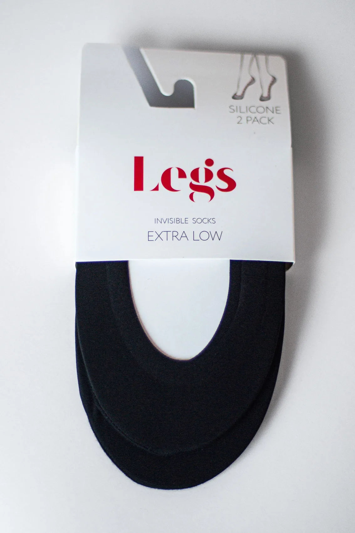 Legs 725 Laser Cut stopki niewidoczne bezszwowe z silikonem, 2 pary czarne