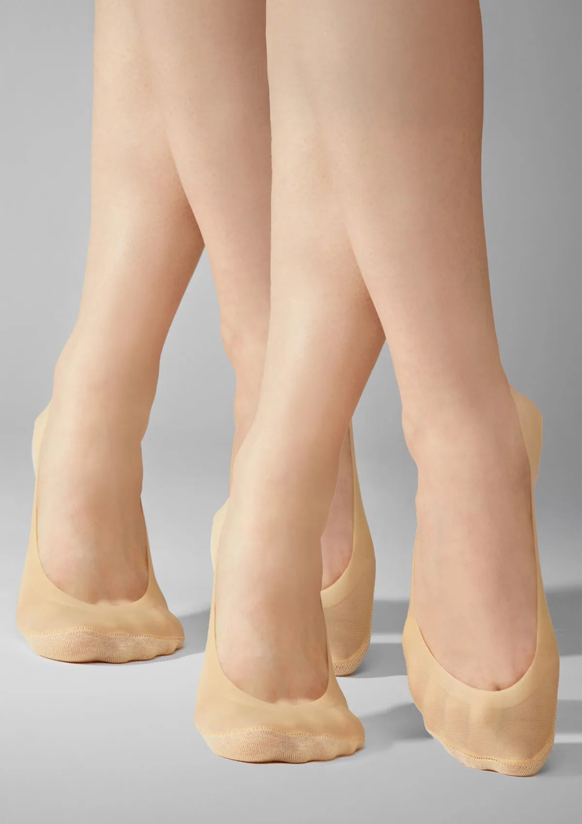 Legs 725 Laser Cut stopki niewidoczne bezszwowe z silikonem, 2 pary beżowe