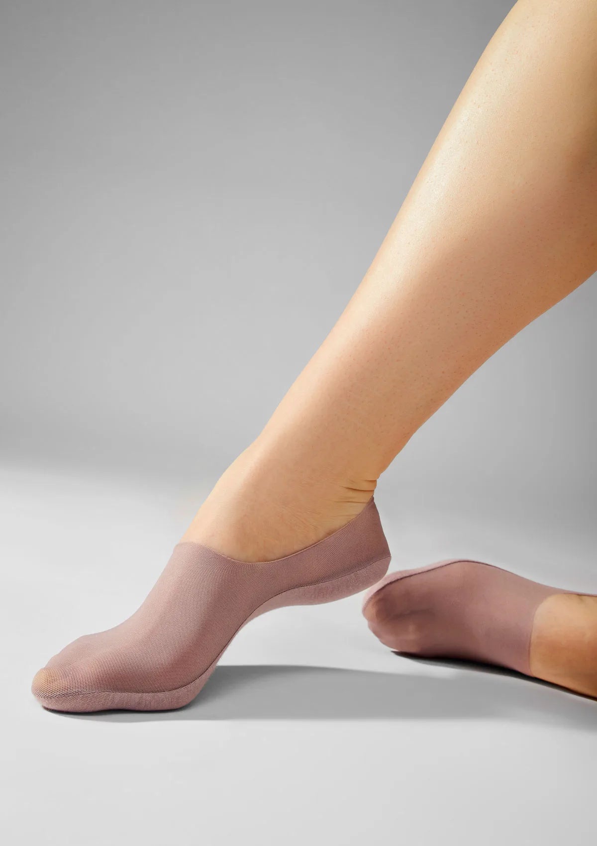 Legs 731 stopki tiulowe szary z silikonem na pięcie, 2 pary