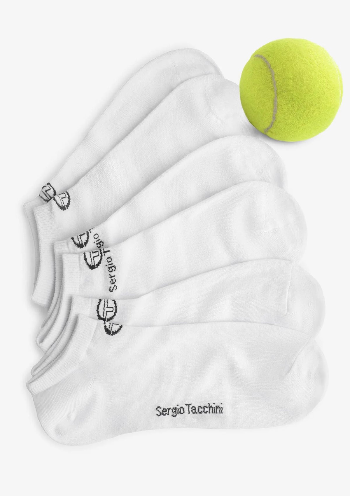 Stopki białe unisex Sergio Tacchini 1001, sportowy 3-pak z bawełny