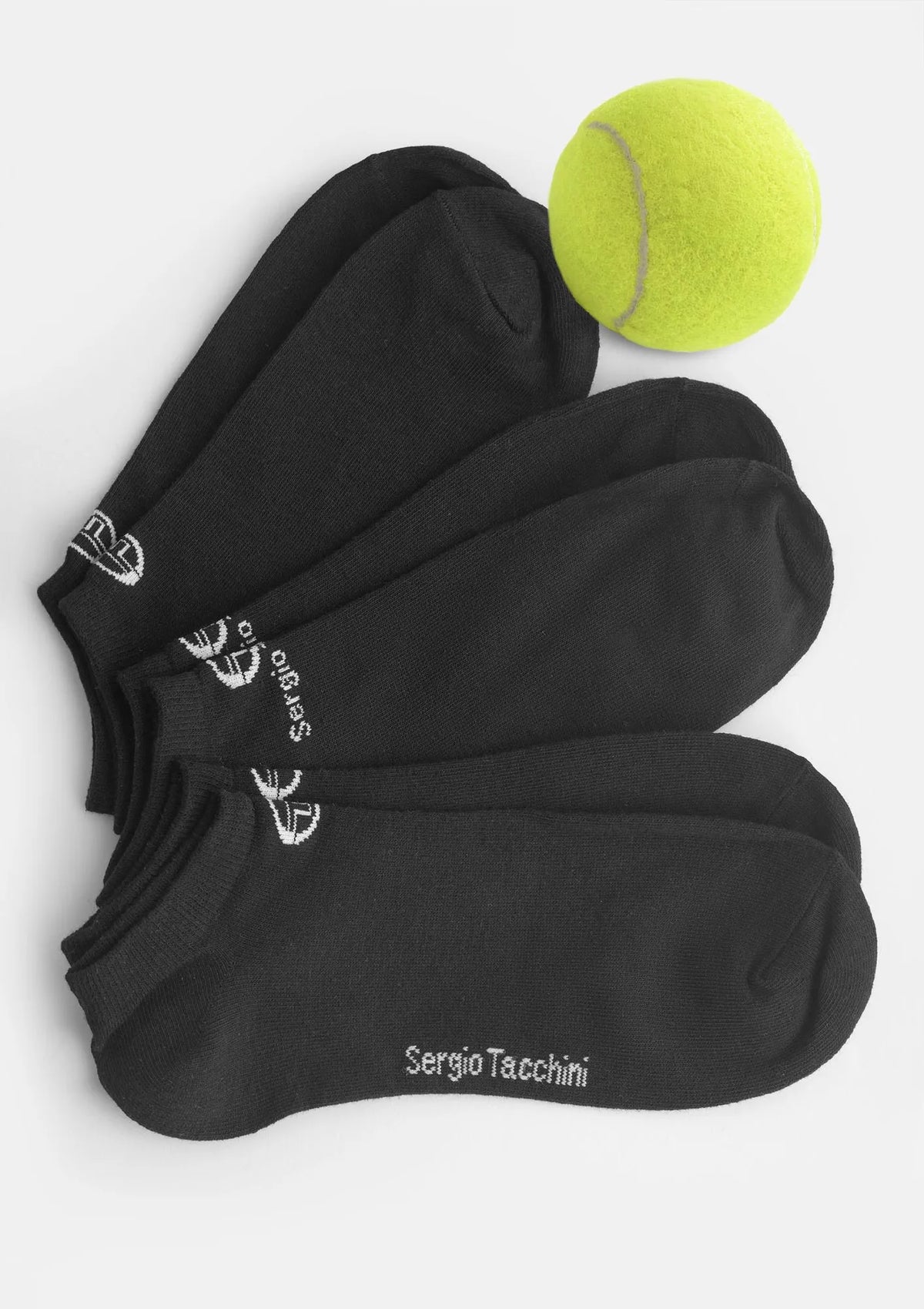 Stopki czarne unisex Sergio Tacchini 1001, sportowy 3-pak z bawełny