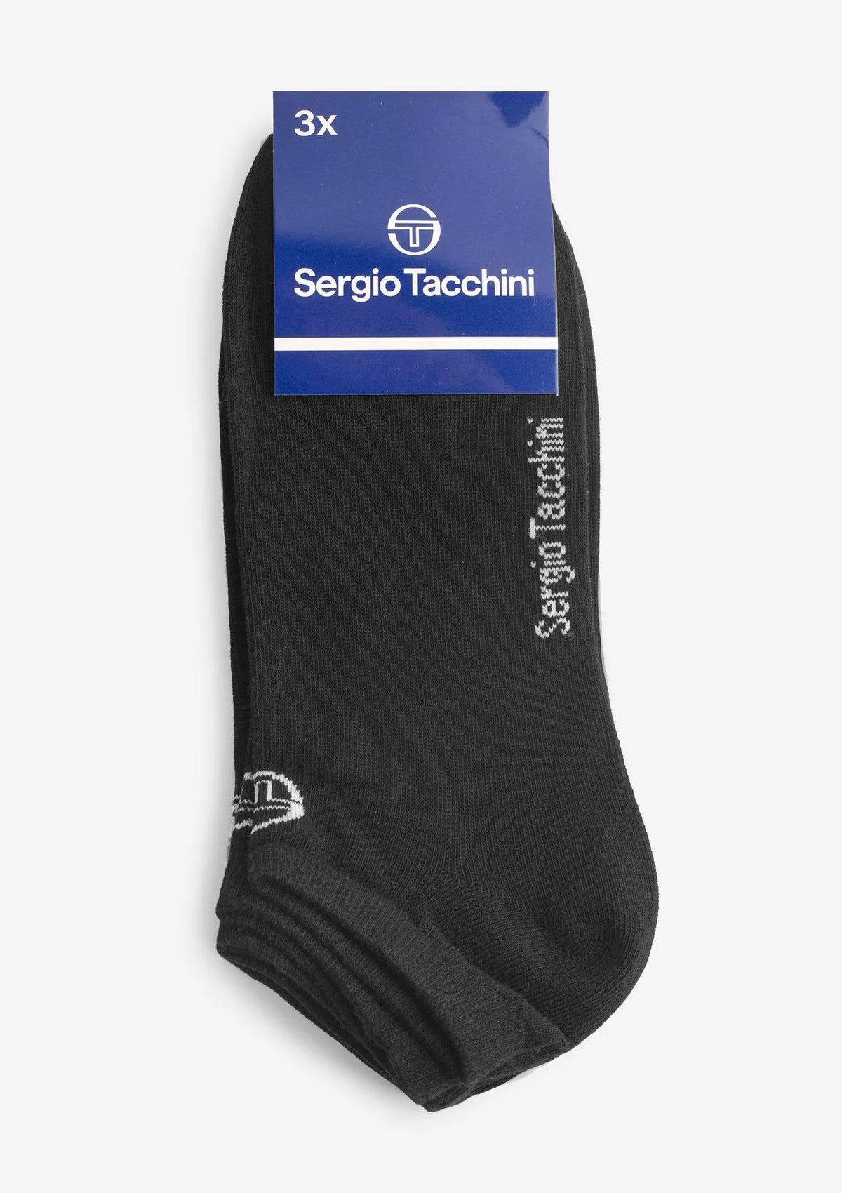 Stopki czarne unisex Sergio Tacchini 1001, sportowy 3-pak z bawełny