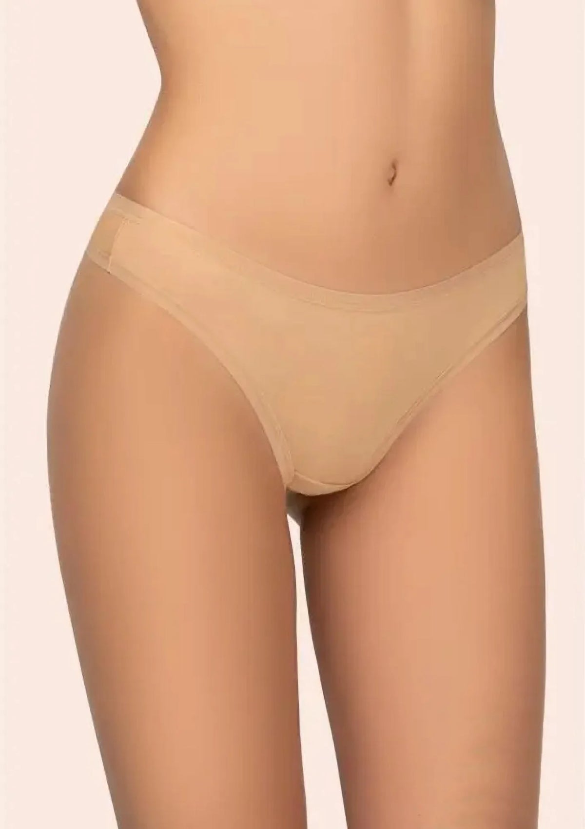 Stringi Kleo 131 Cotton beżowe bawełniane, średni stan, 2 pack