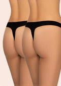 Stringi Kleo 131 Cotton czarne bawełniane, średni stan, 2 pack