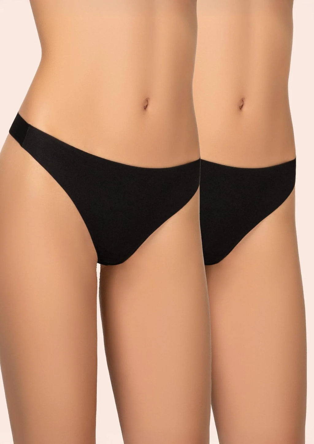 Stringi Kleo 131 Cotton czarne bawełniane, średni stan, 2 pack