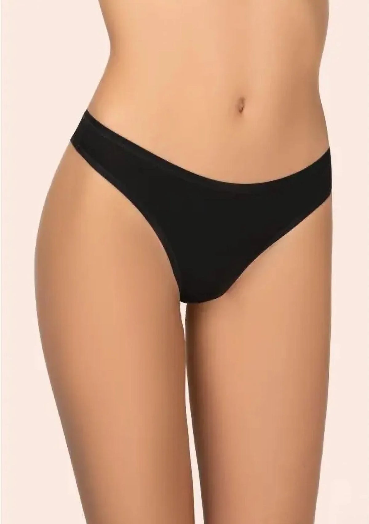 Stringi Kleo 131 Cotton czarne bawełniane, średni stan, 2 pack