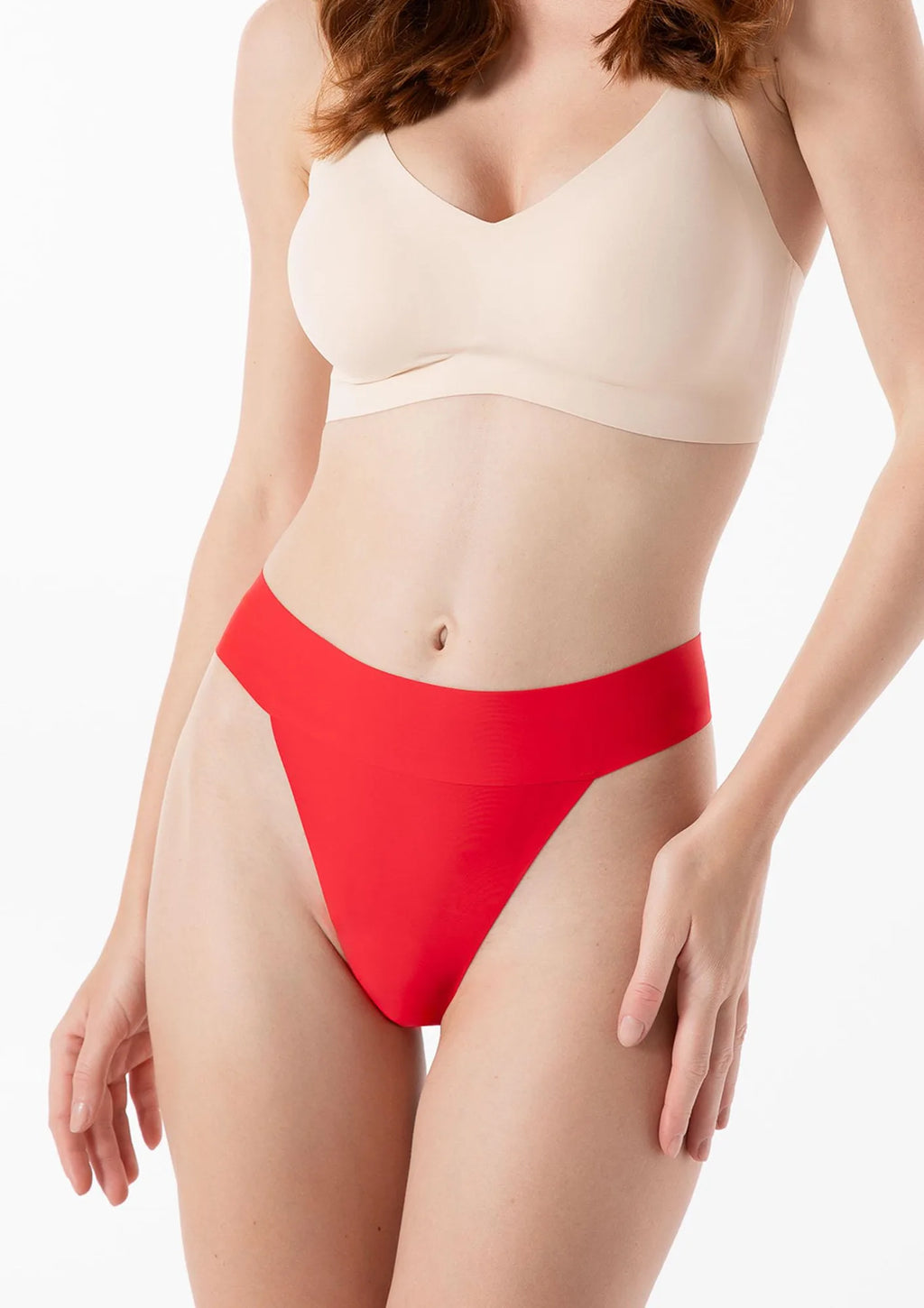 Stringi damskie Scarlet String Maxi Julimex czerwone – koronkowe