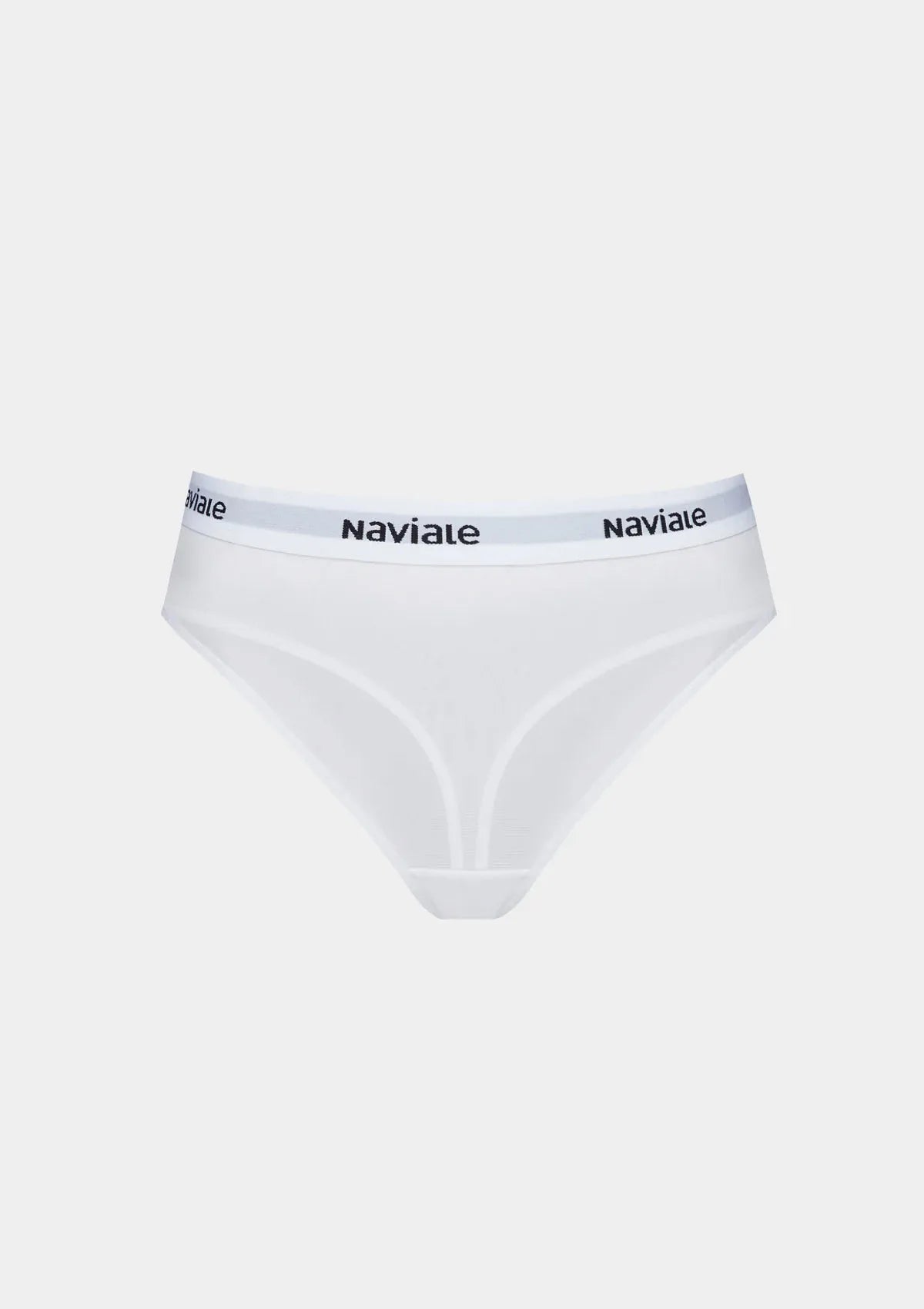Stringi białe Naviale LU134-02 z transparentnej siateczki