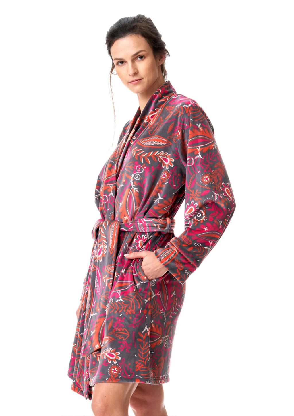 Key LGD 782 szlafrok kimono damski we wzór folkowy