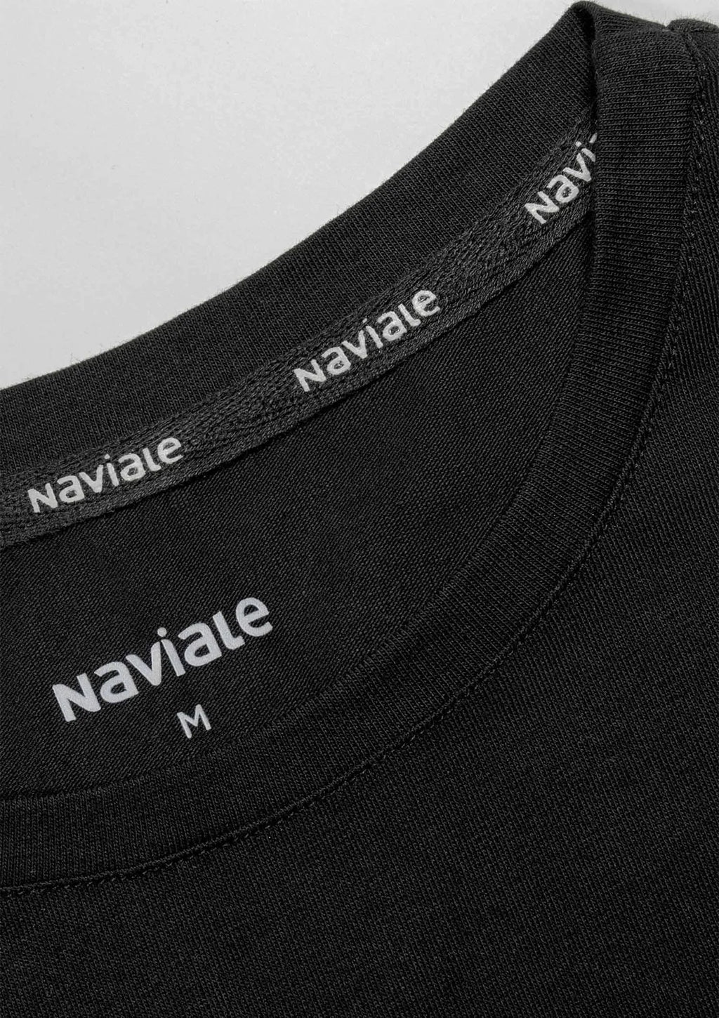 Naviale Unisex Delta T-shirt oversize czarny z bawełny czesanej