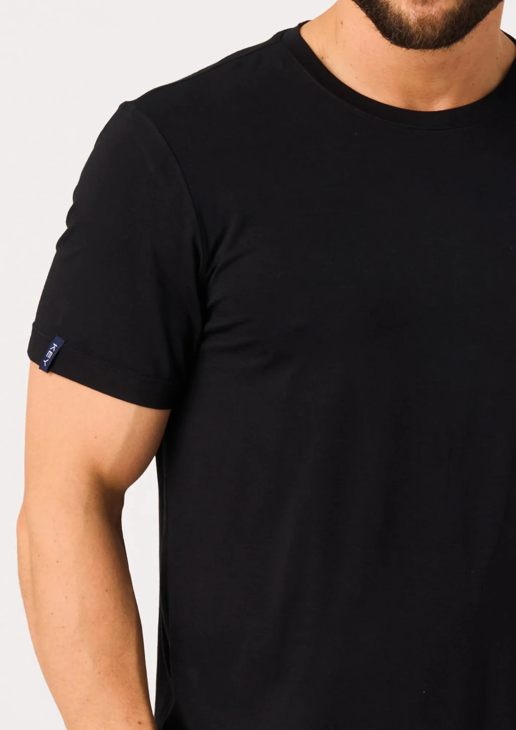 T-shirt męski Key MVK 001 z bambusa, lekko dopasowany