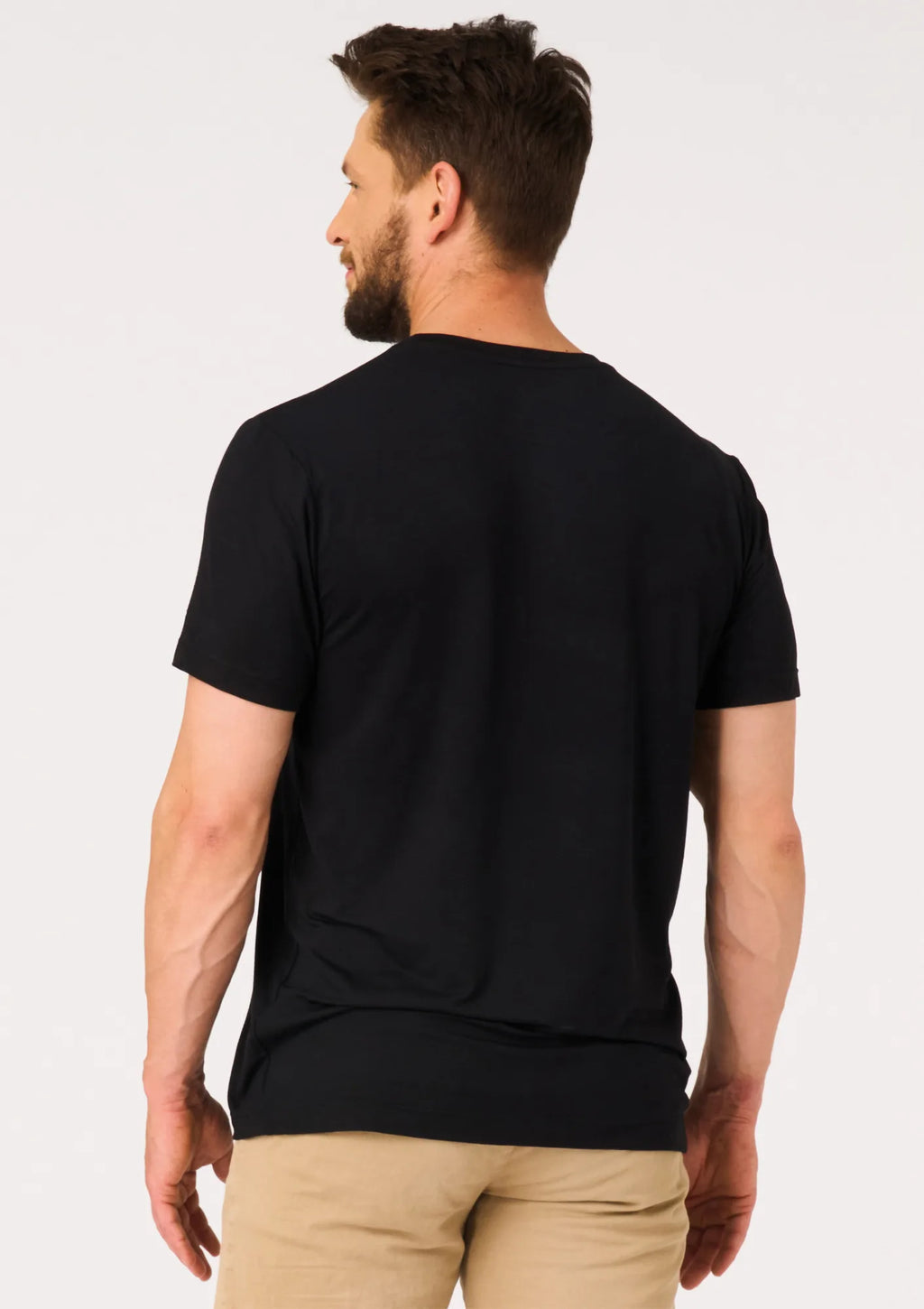 T-shirt męski Key MVK 001 z bambusa, lekko dopasowany