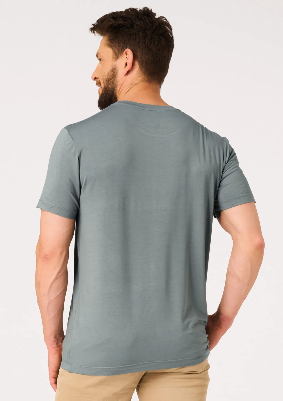 T-shirt męski Key MVK 001 z bambusa, lekko dopasowany