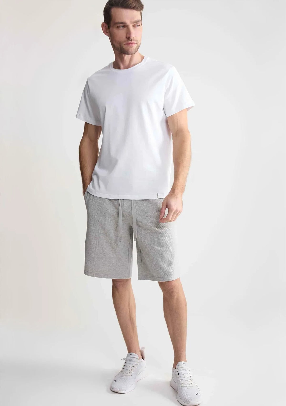 T-shirt męski Naviale Man Charlie MH320-01 biały, bawełna czesana