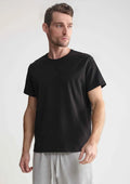 T-shirt męski Naviale Man Charlie MH320-01 czarny, bawełna czesana