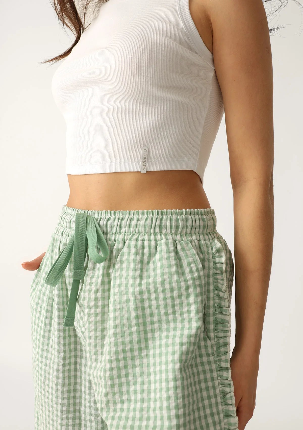 Naviale LH300-09 crop top prążkowany bawełniany biały