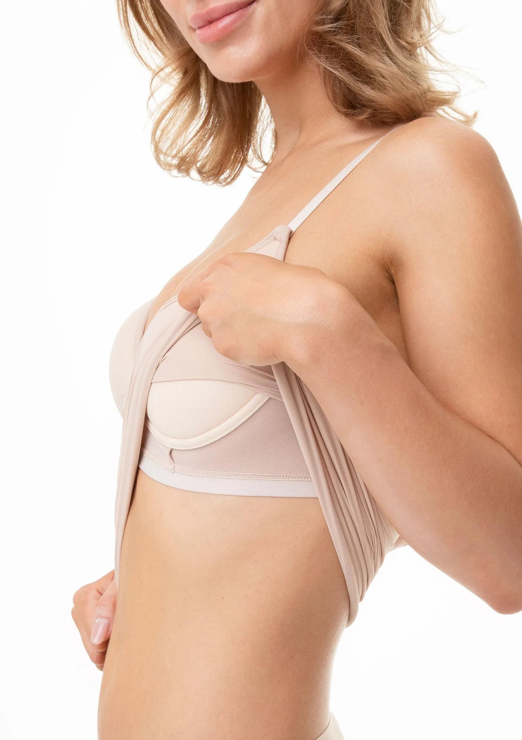 Julimex Cami Top Bra top z wbudowanym biustonoszem beżowy