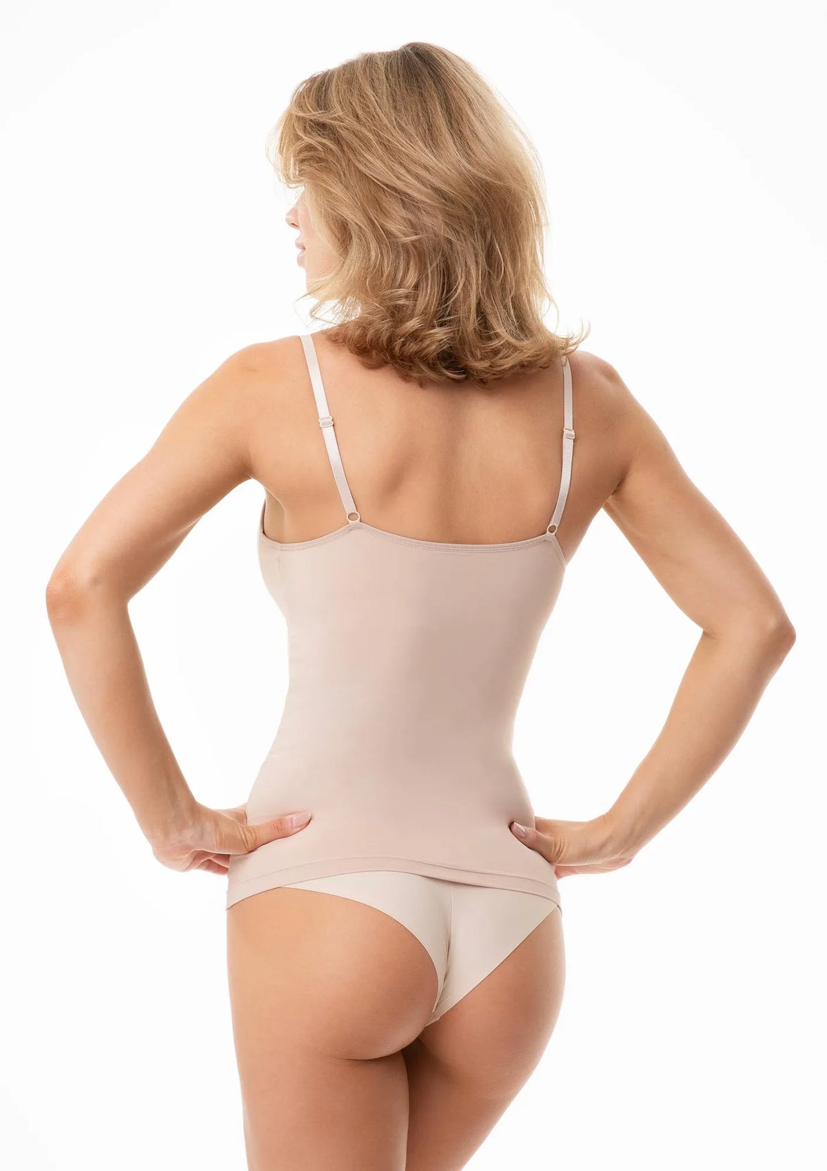 Julimex Cami Top Bra top z wbudowanym biustonoszem beżowy
