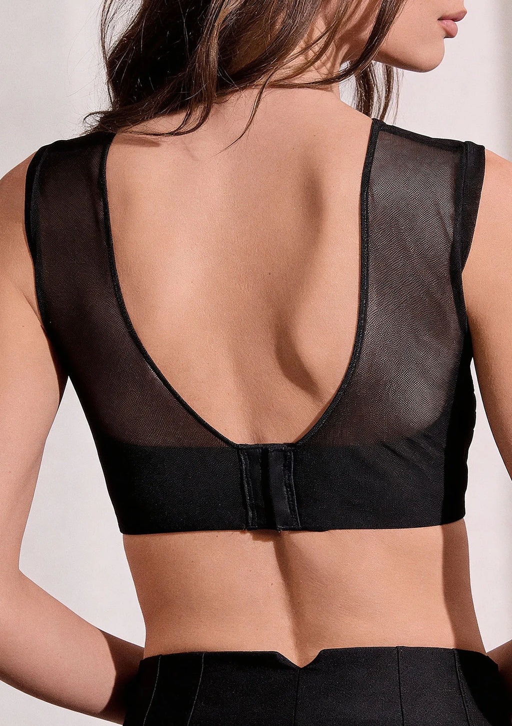 Lormar Glam 4179 krótki top z tiulu, biustonosz bandeau