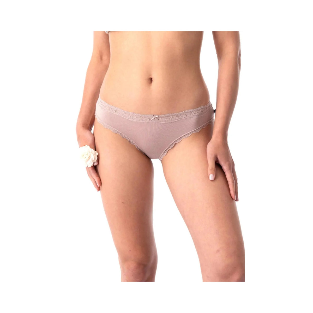 Figi beż mini bikini z bambusa, beżowe, 3-pak w rozmiarze M