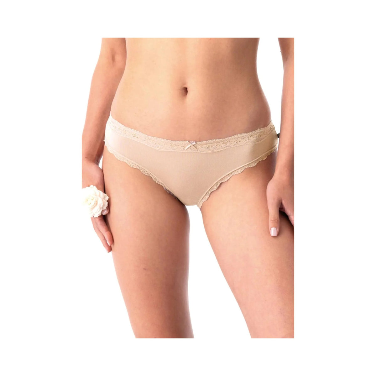 Figi mini bikini z bambusa, 3-pak rozmiar S beż