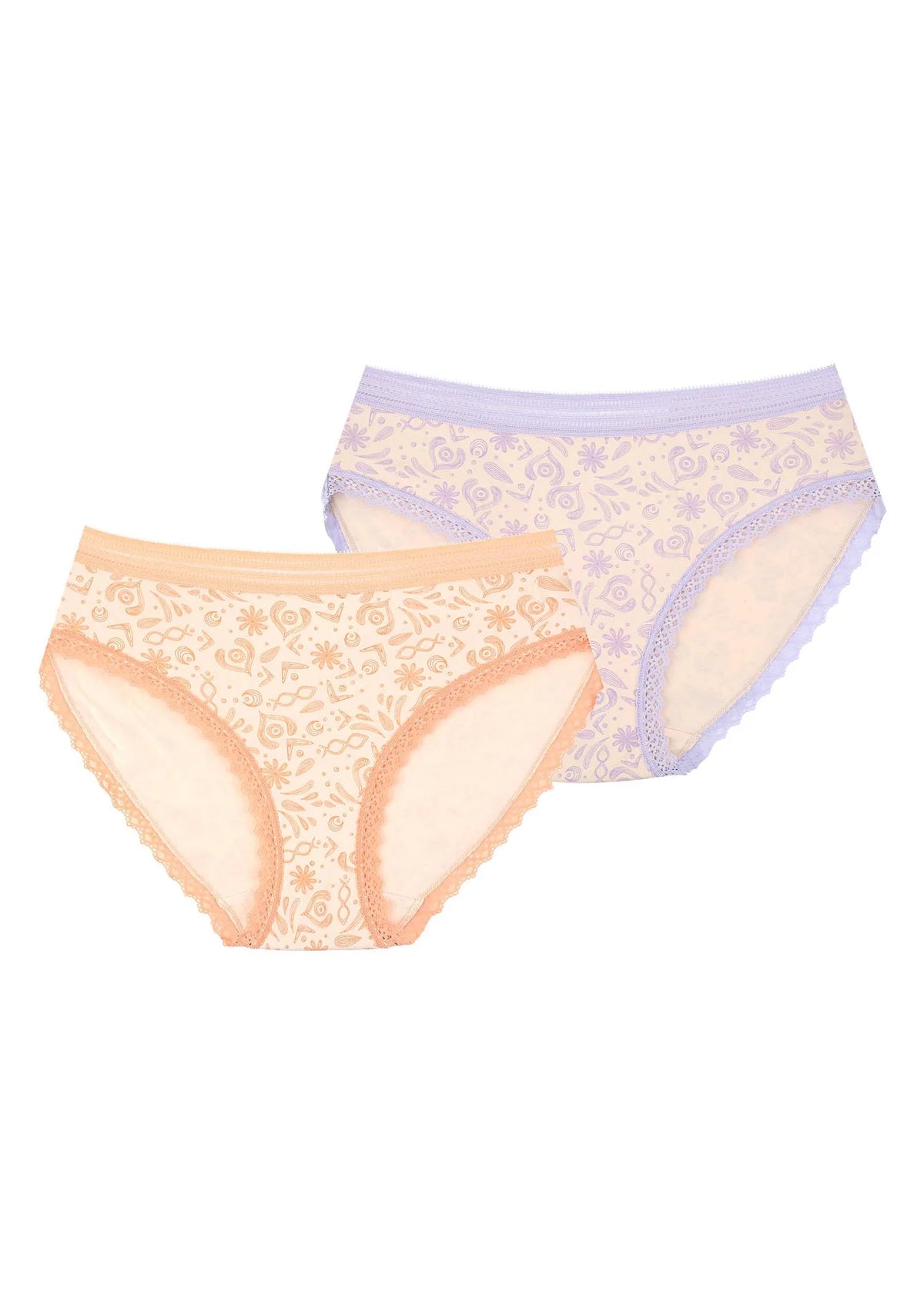 Figi bikini Key LPC 420 we wzory, bawełna – 2 pary