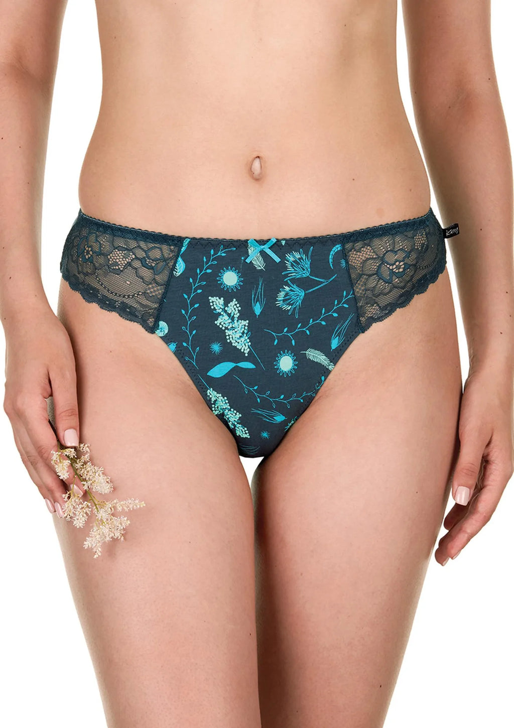 Figi bikini LPH 931 wzorzyste z koronką, 2 szt.