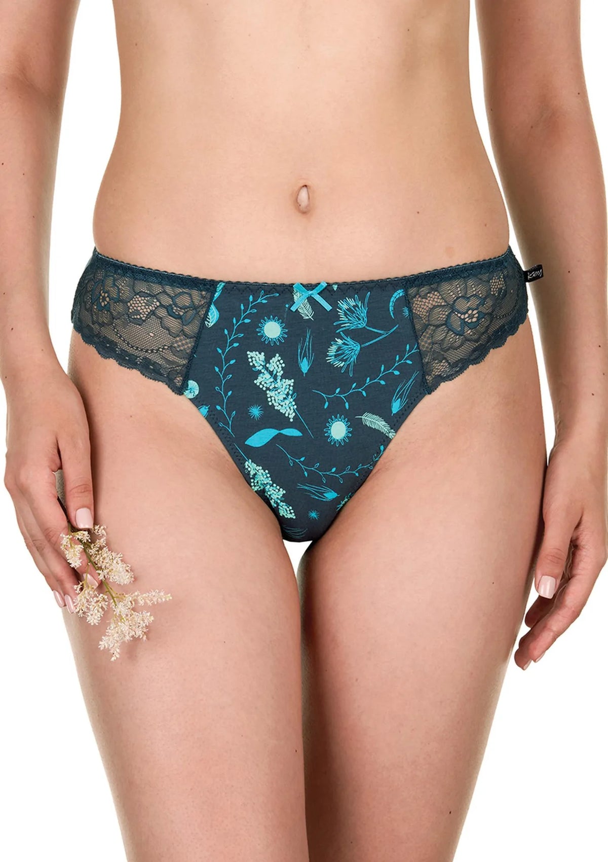 Figi bikini LPH 931 wzorzyste z koronką, 2 szt.