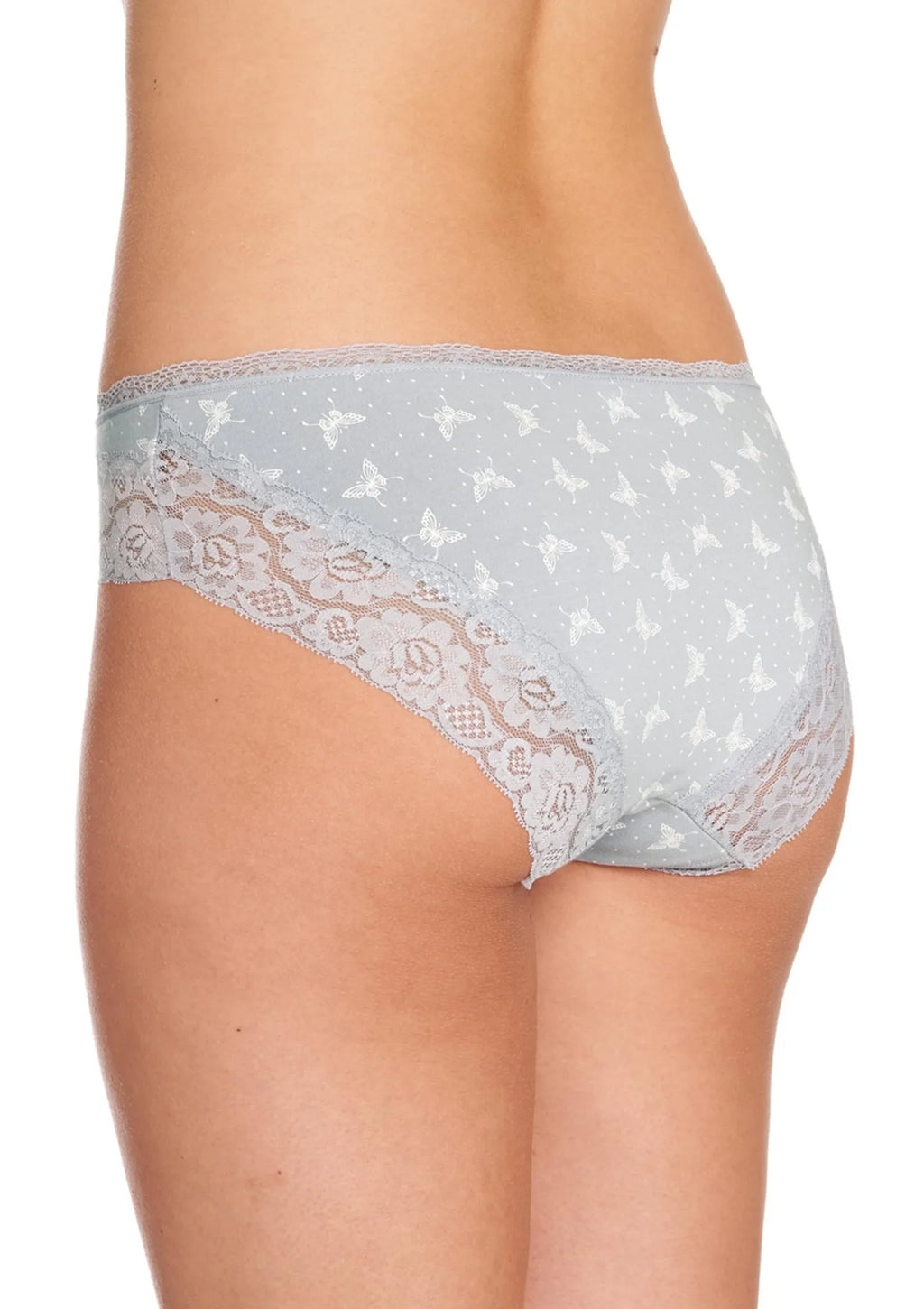 Niskie figi damskie LPC 973 z koronką, 2 szt. wzorzyste
