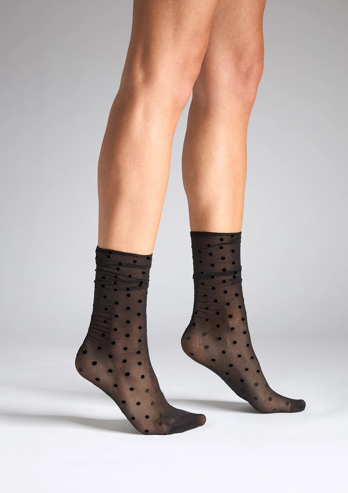 Skarpetki w groszki Legs G11 czarne, 3 pary