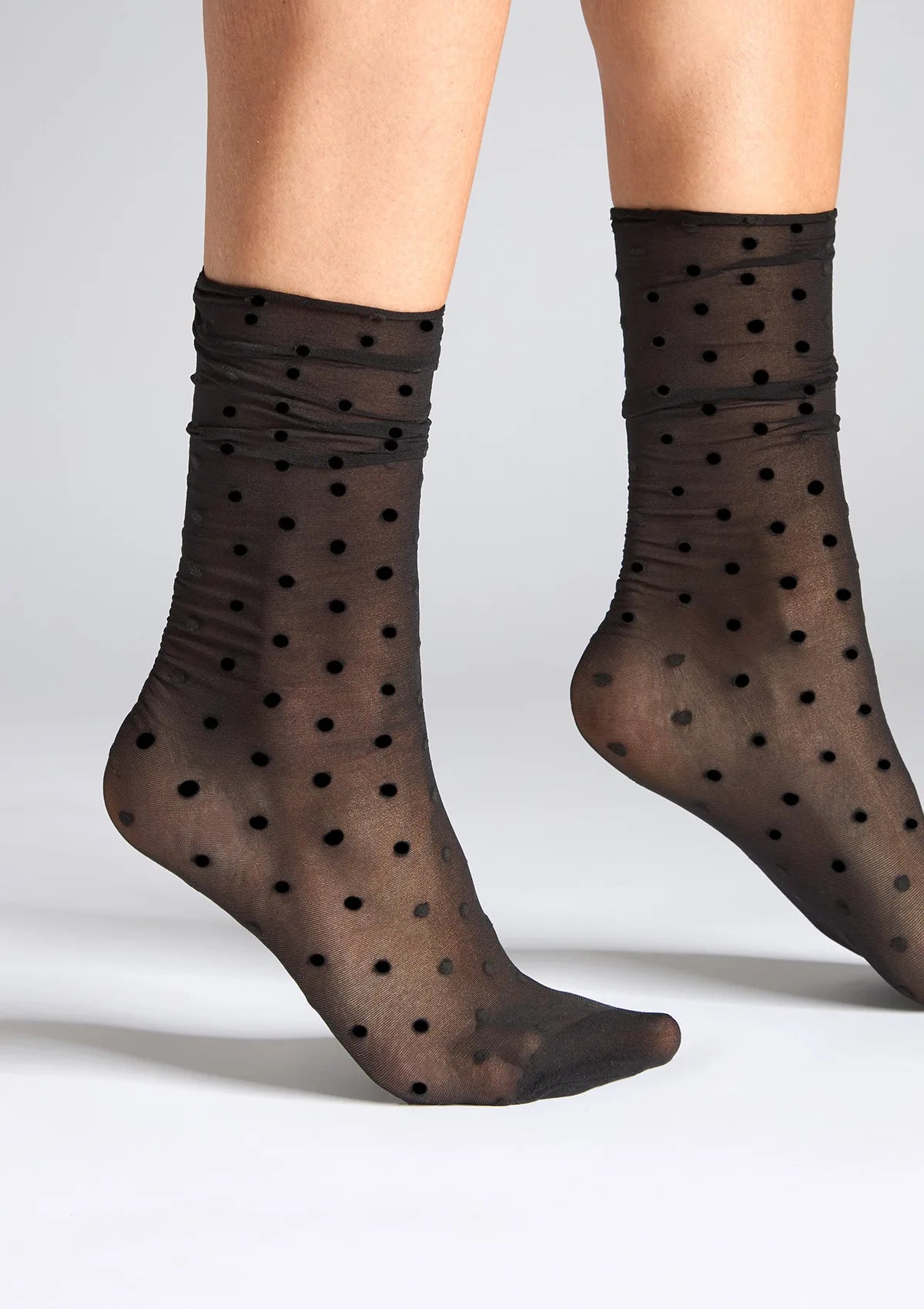 Skarpetki w groszki Legs G11 czarne, 3 pary