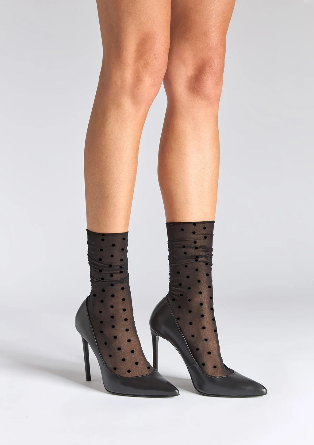 Skarpetki w groszki Legs G11 czarne, 3 pary