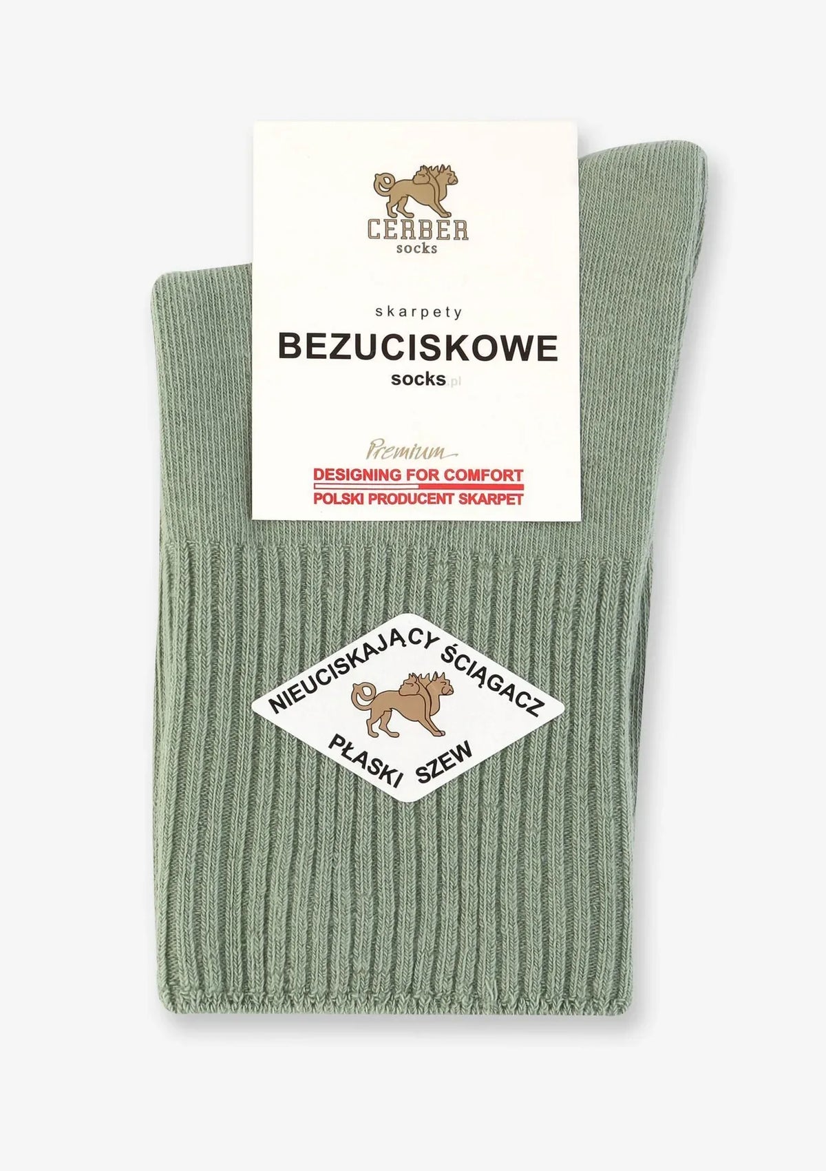 Skarpetki damskie Cerber 1098 OLIWKA 36/38, bezuciskowe, 4 szt.