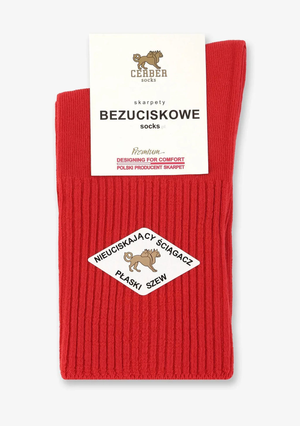 Cerber 1098 skarpetki damskie czerwony 39/42 bezuciskowe, 4 pary
