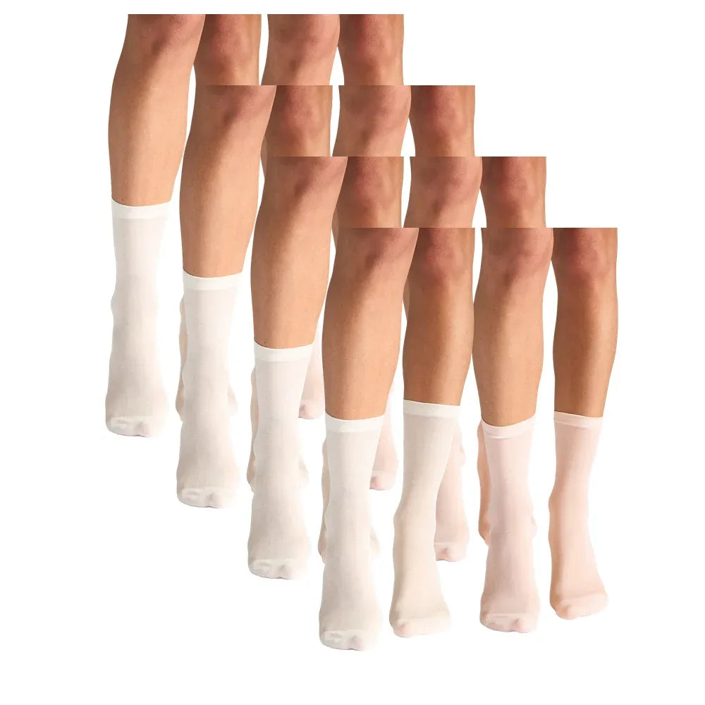Legs G24 cienkie skarpetki z jedwabiem biały, 4 pary