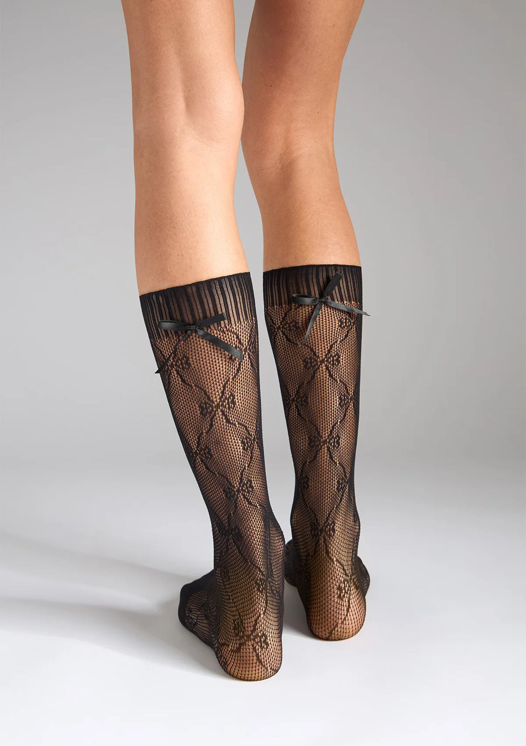 Legs G22 Ajour Bow skarpetki wysokie czarny, 4 pary