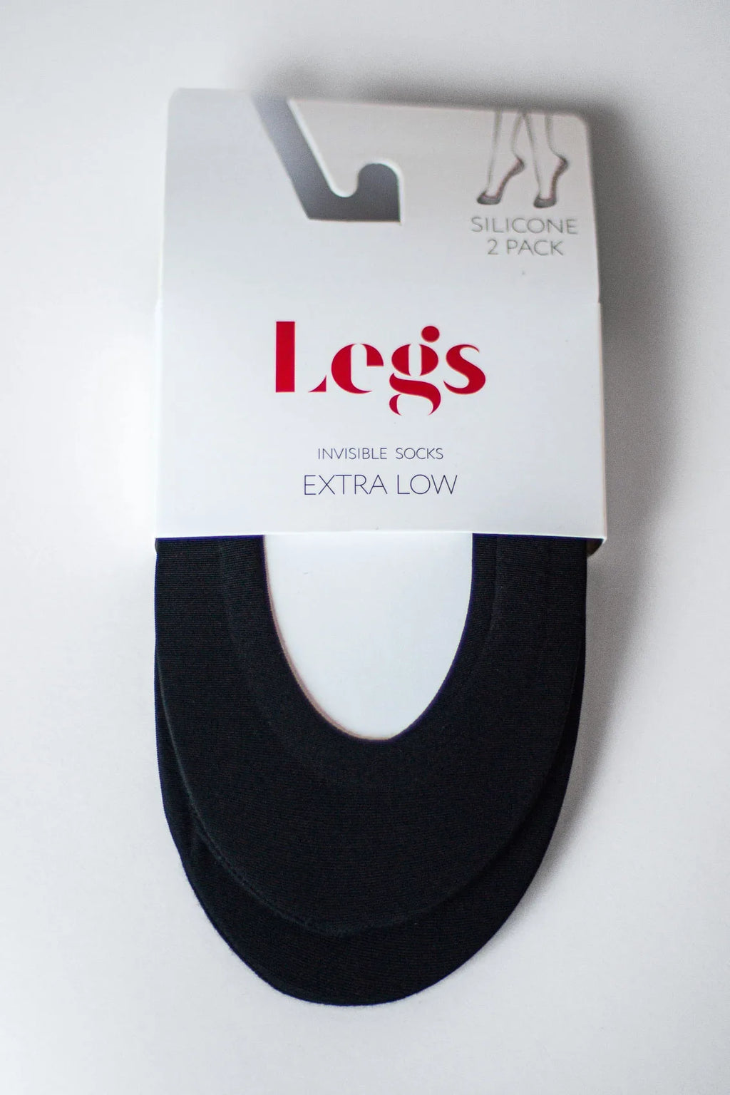 Legs 725 Laser Cut Silicone Band stopki damskie czarne z silikonową taśmą, 12 par, rozmiar 36-40